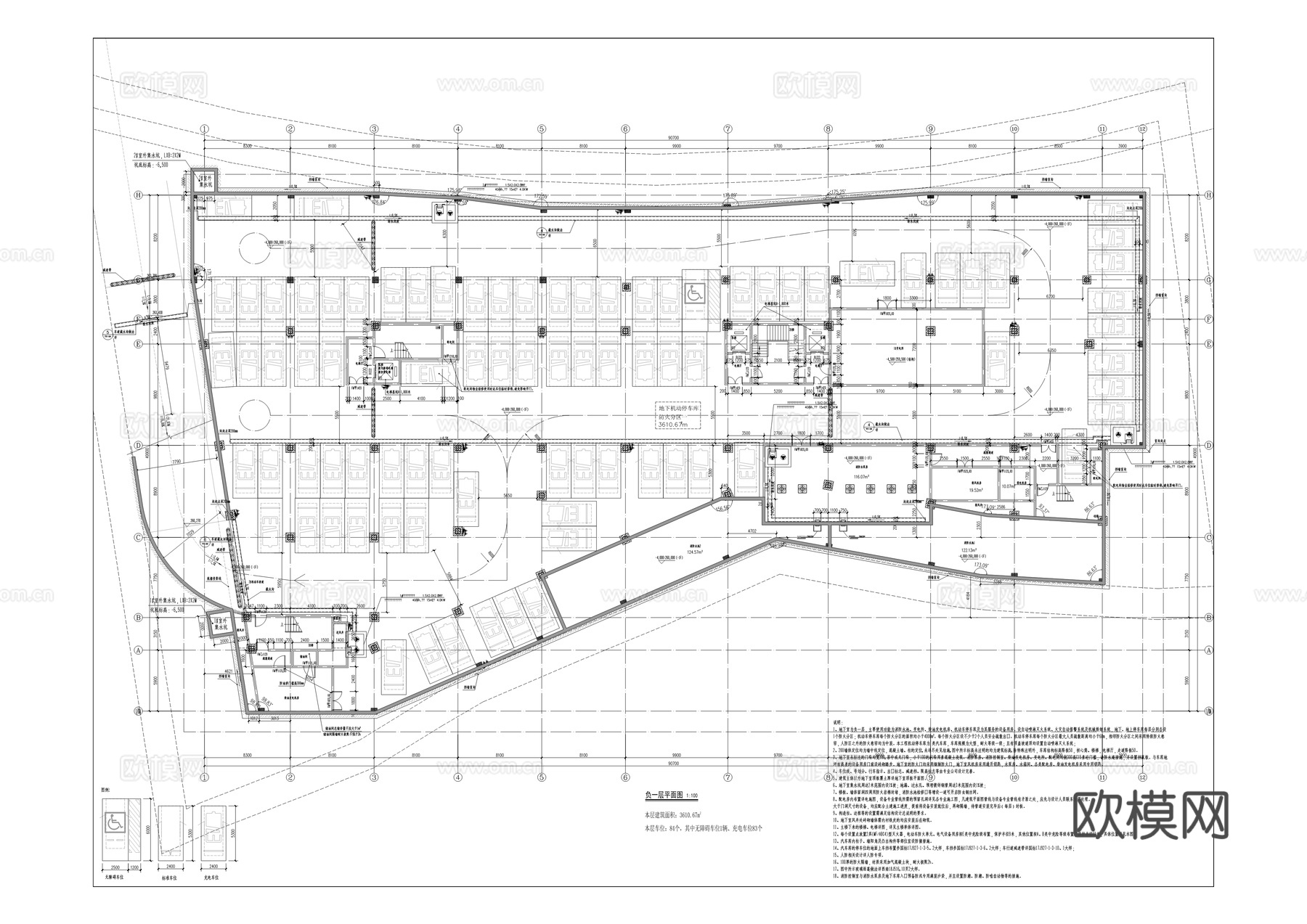 综停车楼工程建筑施工图cad施工图