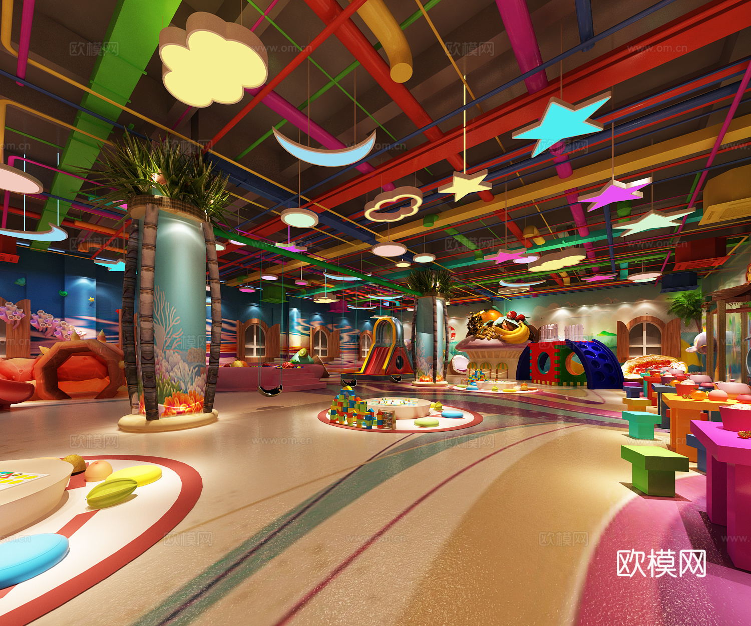 淘气堡免费3d模型下载（渲染图2）