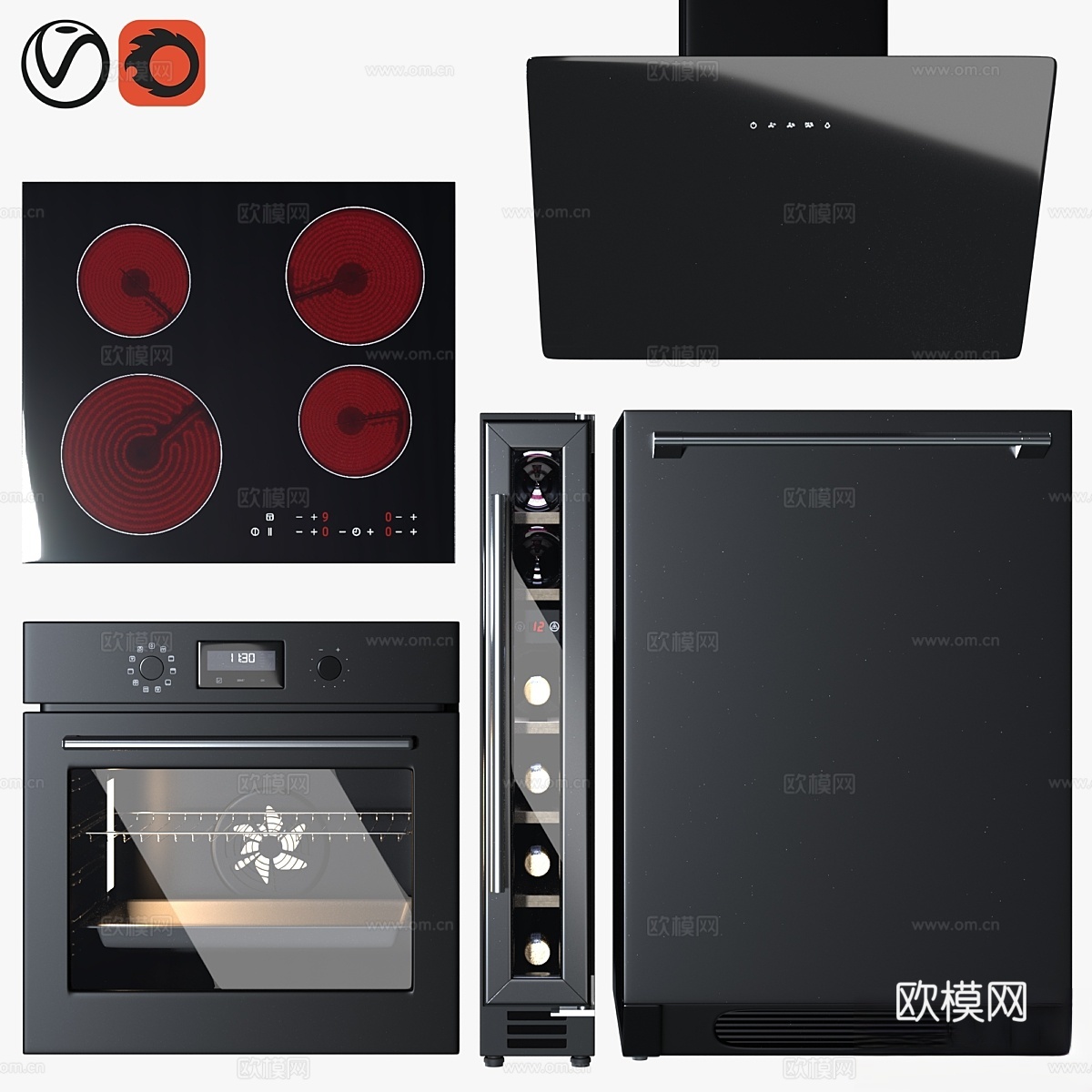 宜家与Innocent联名厨房电器套装3d模型