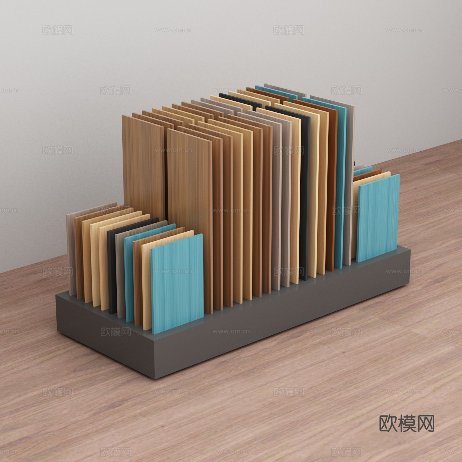 方形木板展示架3d模型