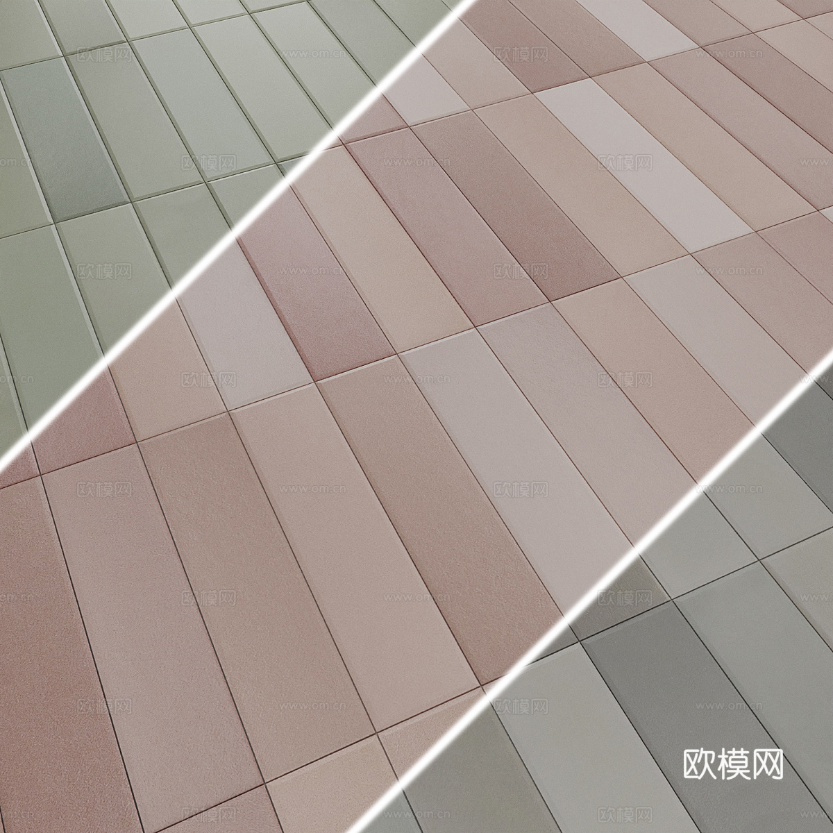 新中式瓷砖 花砖 条砖3d模型