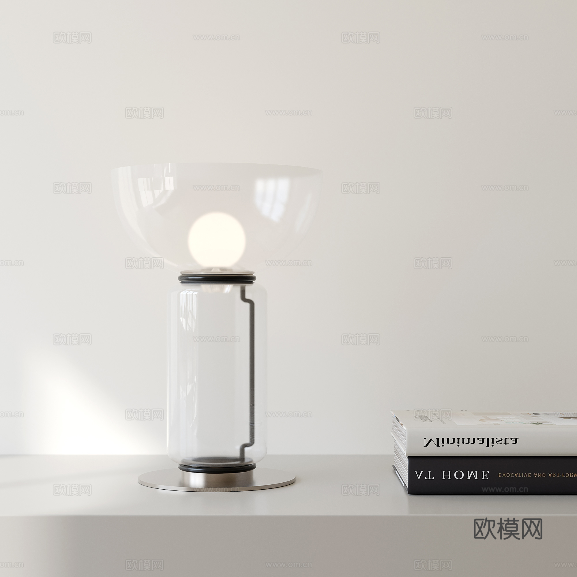 现代玻璃台灯su模型