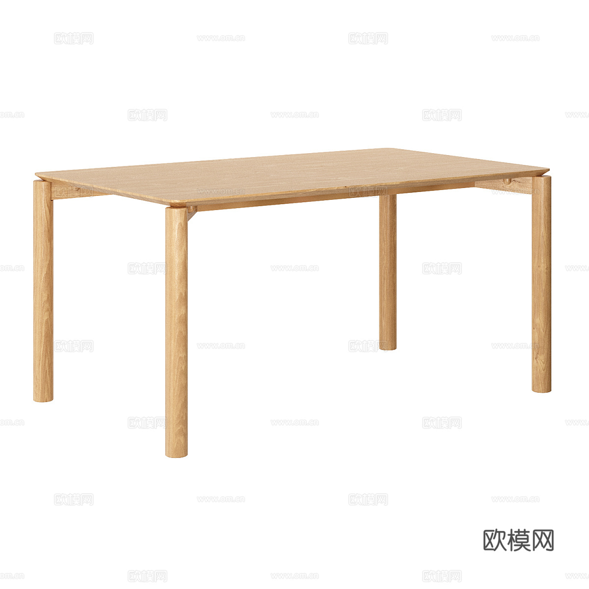 北欧简约餐桌 餐桌 简约桌子 木质餐桌 方形餐桌3d模型