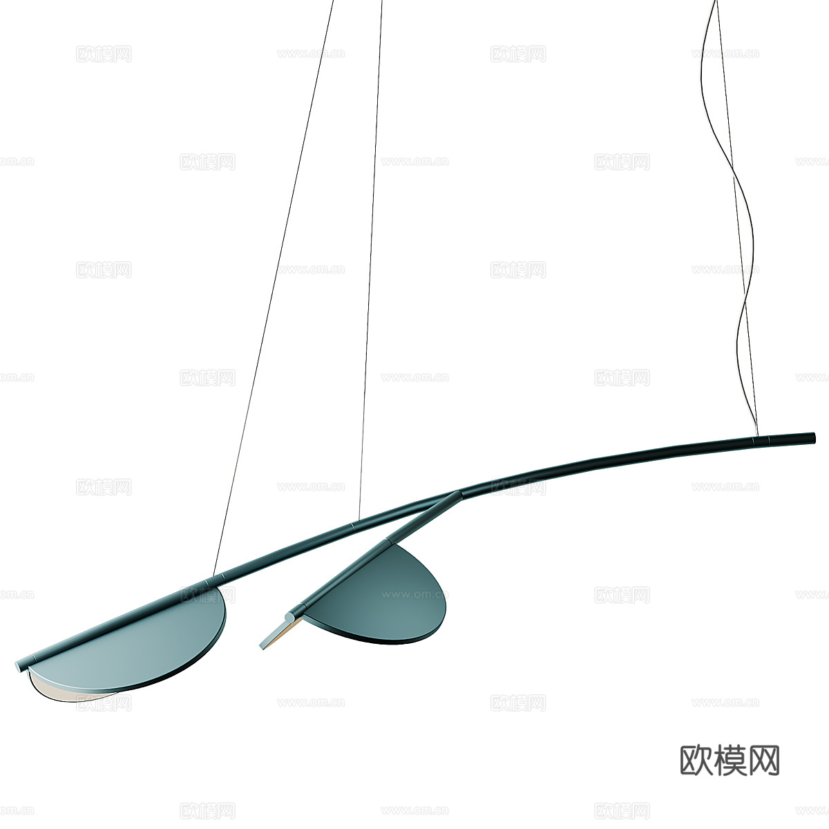 现代意式极简金属工艺吊灯3d模型