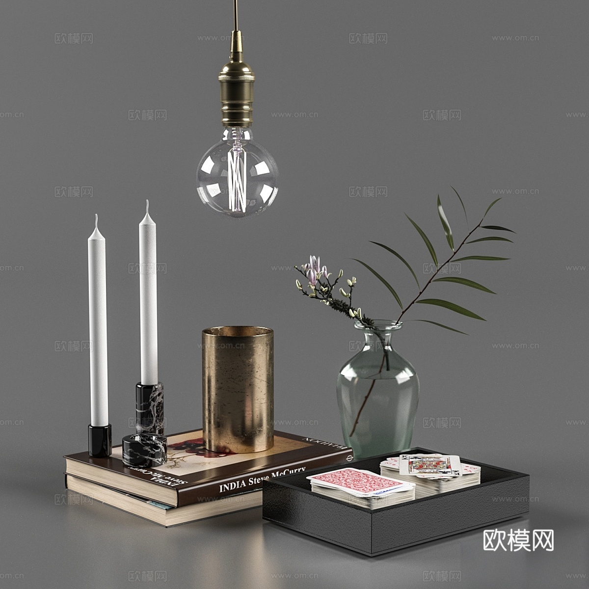 带卡片装饰套装3d模型
