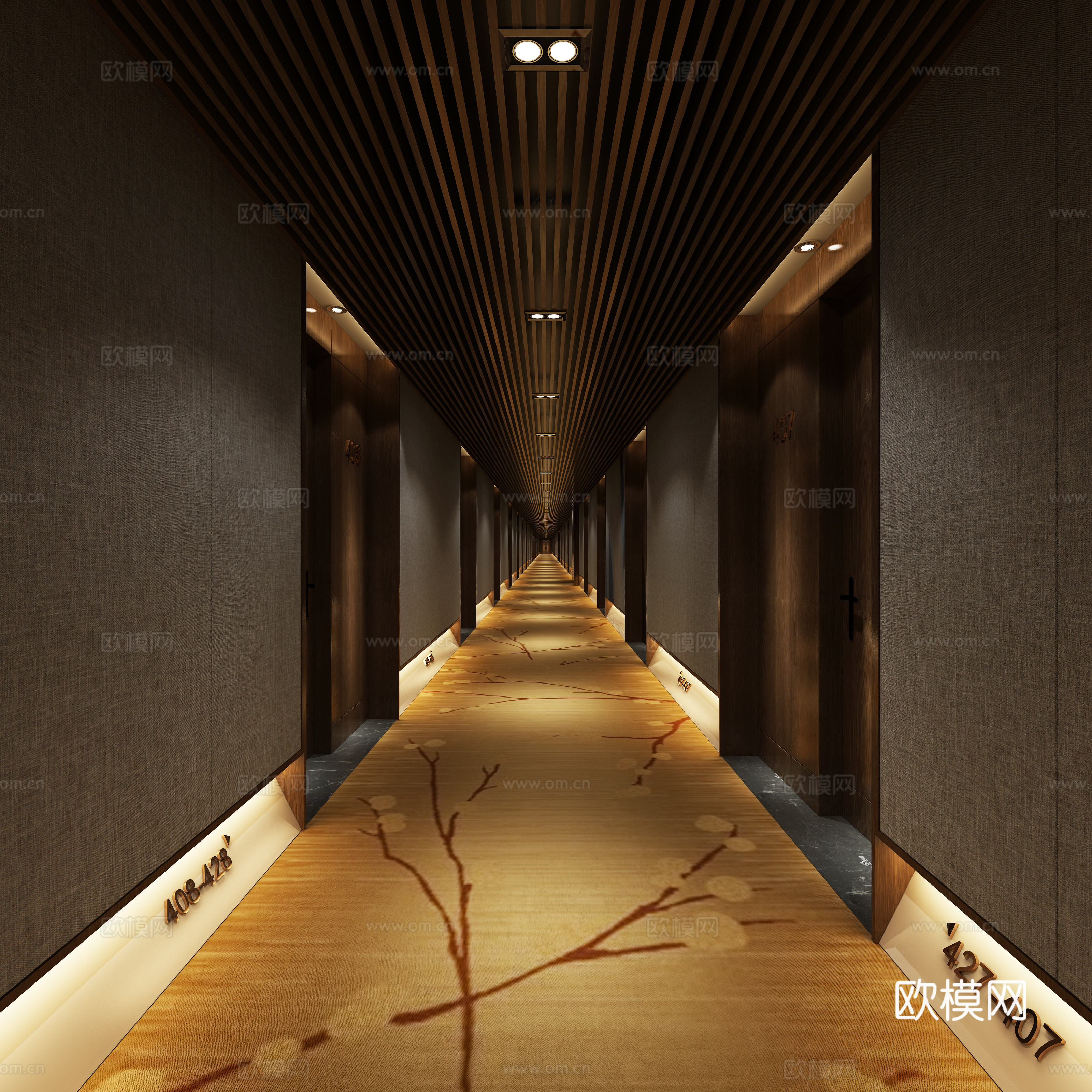 现代走廊 前厅 酒店走廊 酒店前厅 电梯厅 玄关 过道3d模型