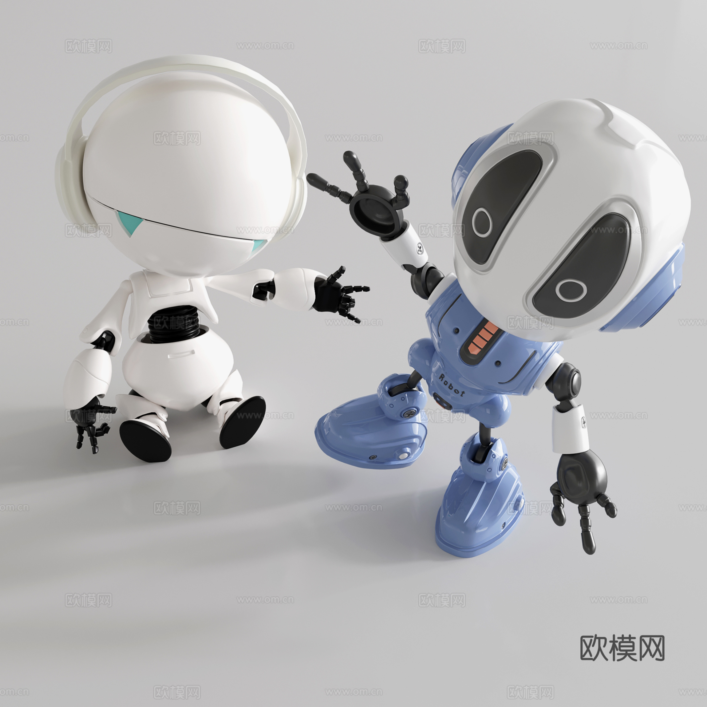 现代雕塑摆件 机器人 智能机器 工业设备 小机器人3d模型