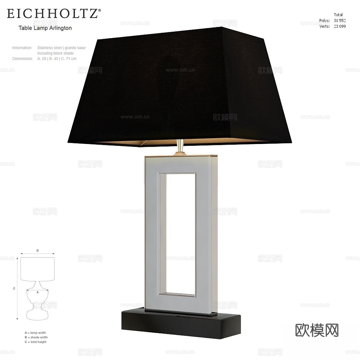 EICHOLTZ 台灯 Arlington 111168 13d模型