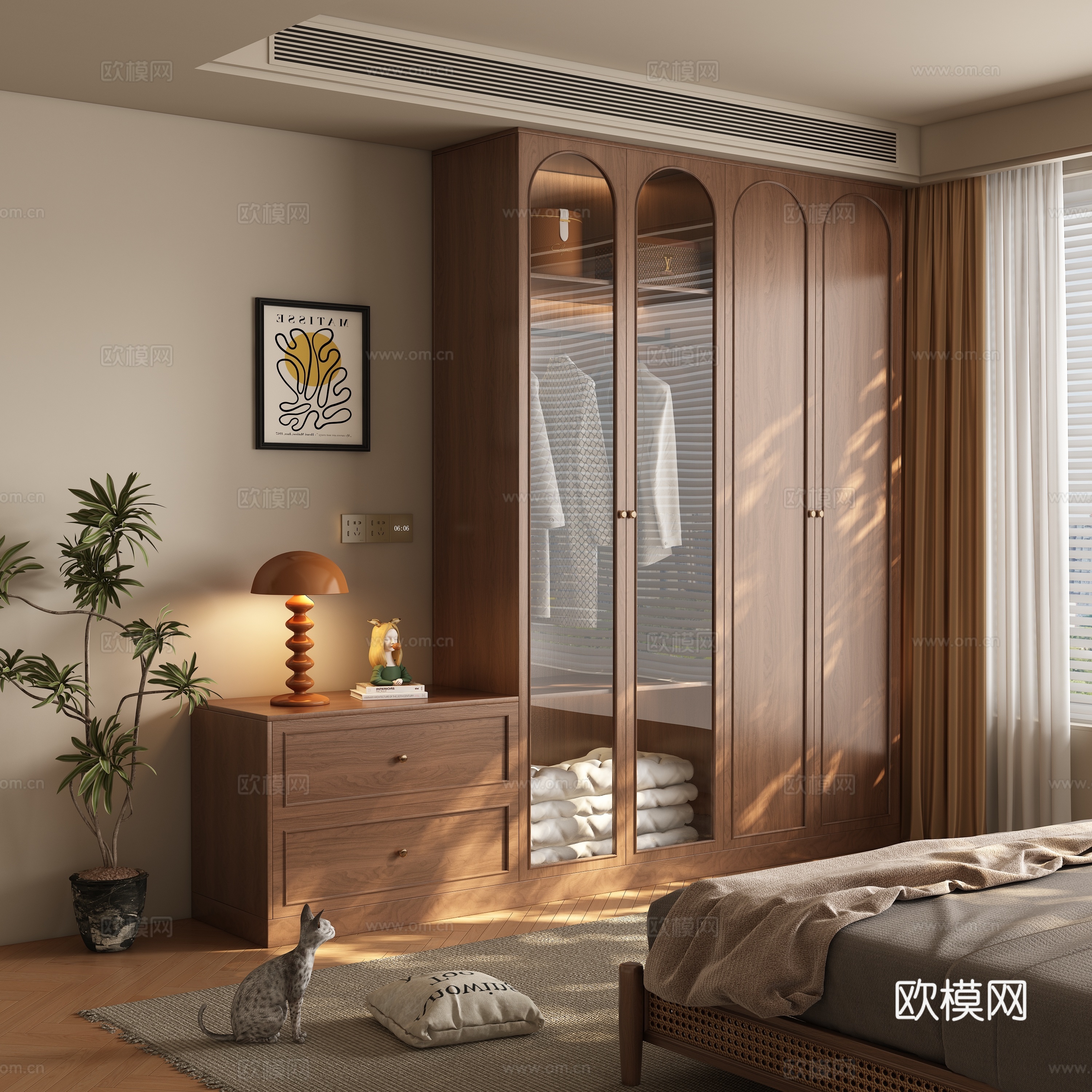 中古风衣柜3d模型