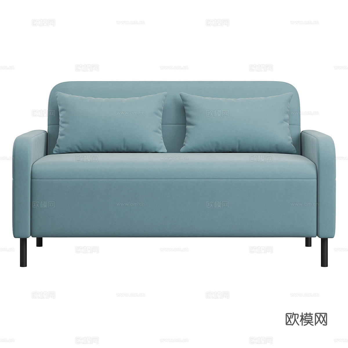 现代意式双人布艺休闲沙发3d模型