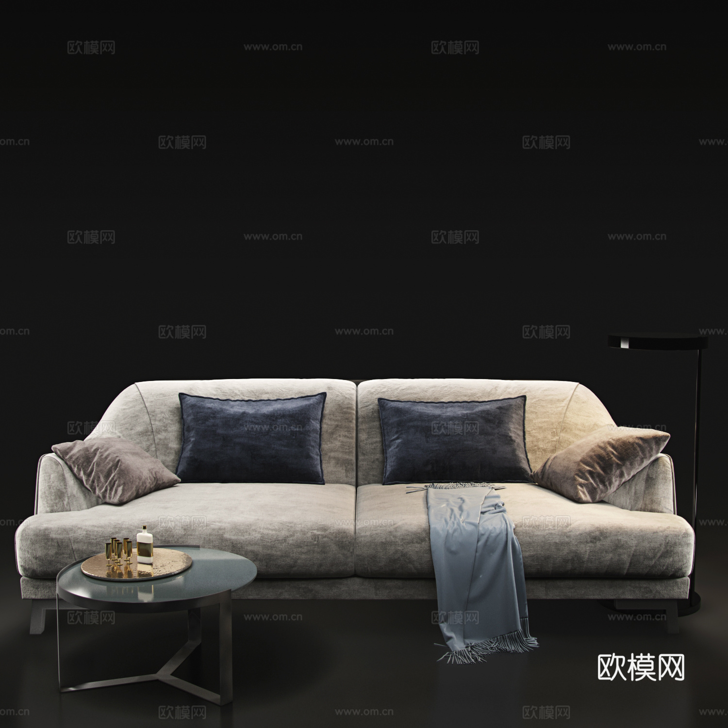 natuzzi品牌现代精致双人沙发3d模型
