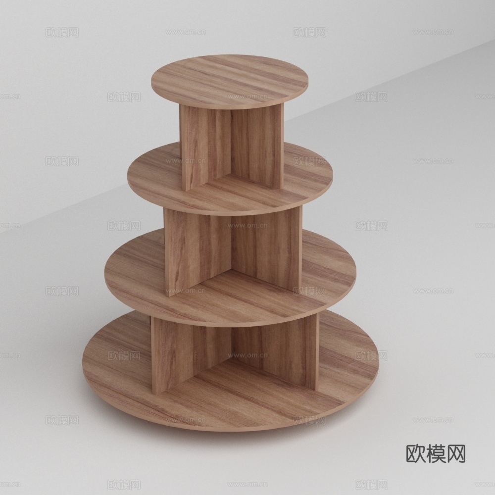 超市便利店流水台圆形展台方形展示台3d模型