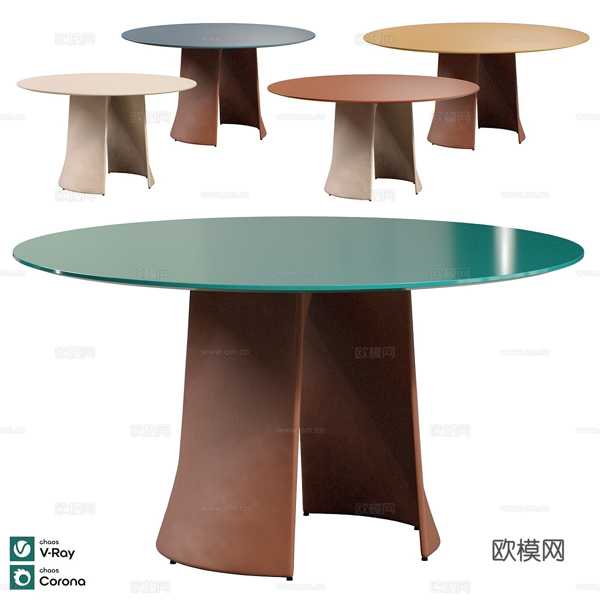 Pedrali Anemos 圆形桌椅套装3d模型