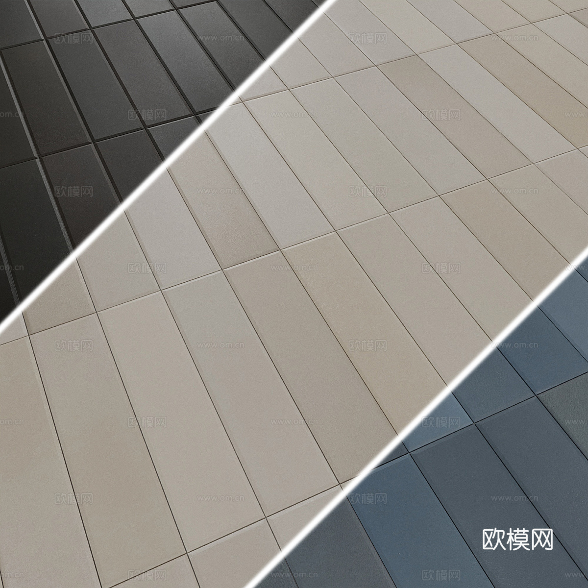 新中式瓷砖 花砖 条砖3d模型