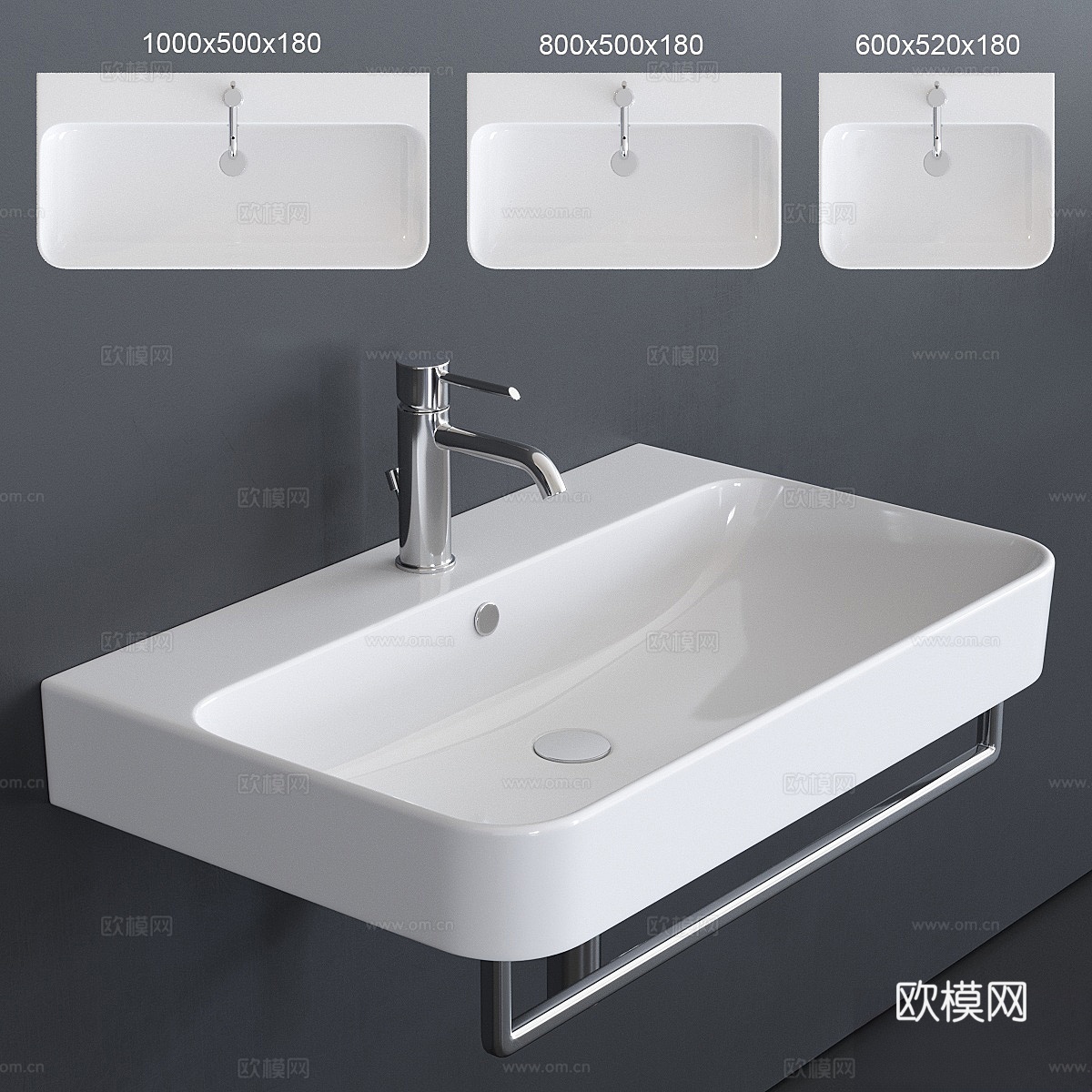 Ceramica Catalano 绿色壁挂式洗手盆3d模型