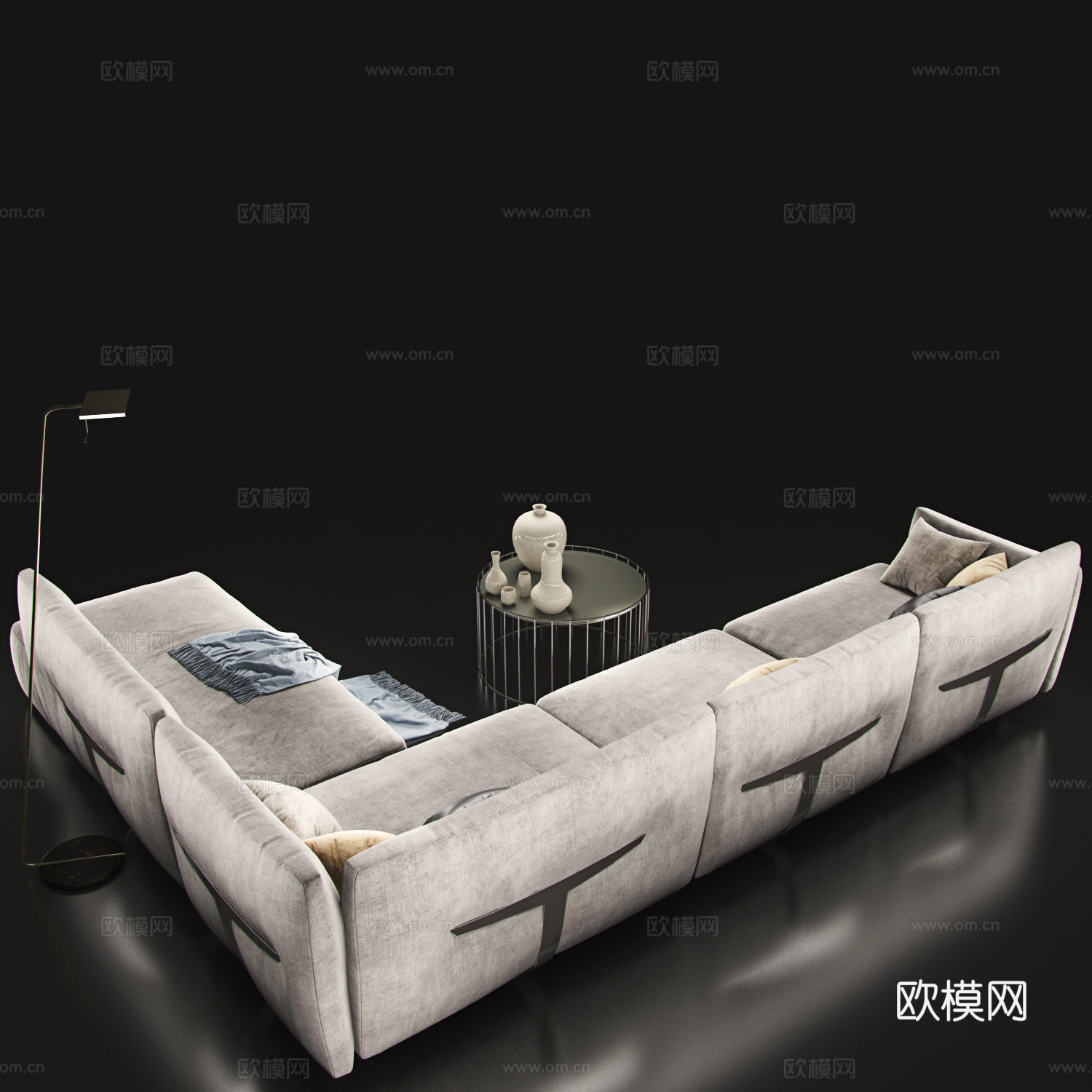 现代精致沙发茶几3d模型