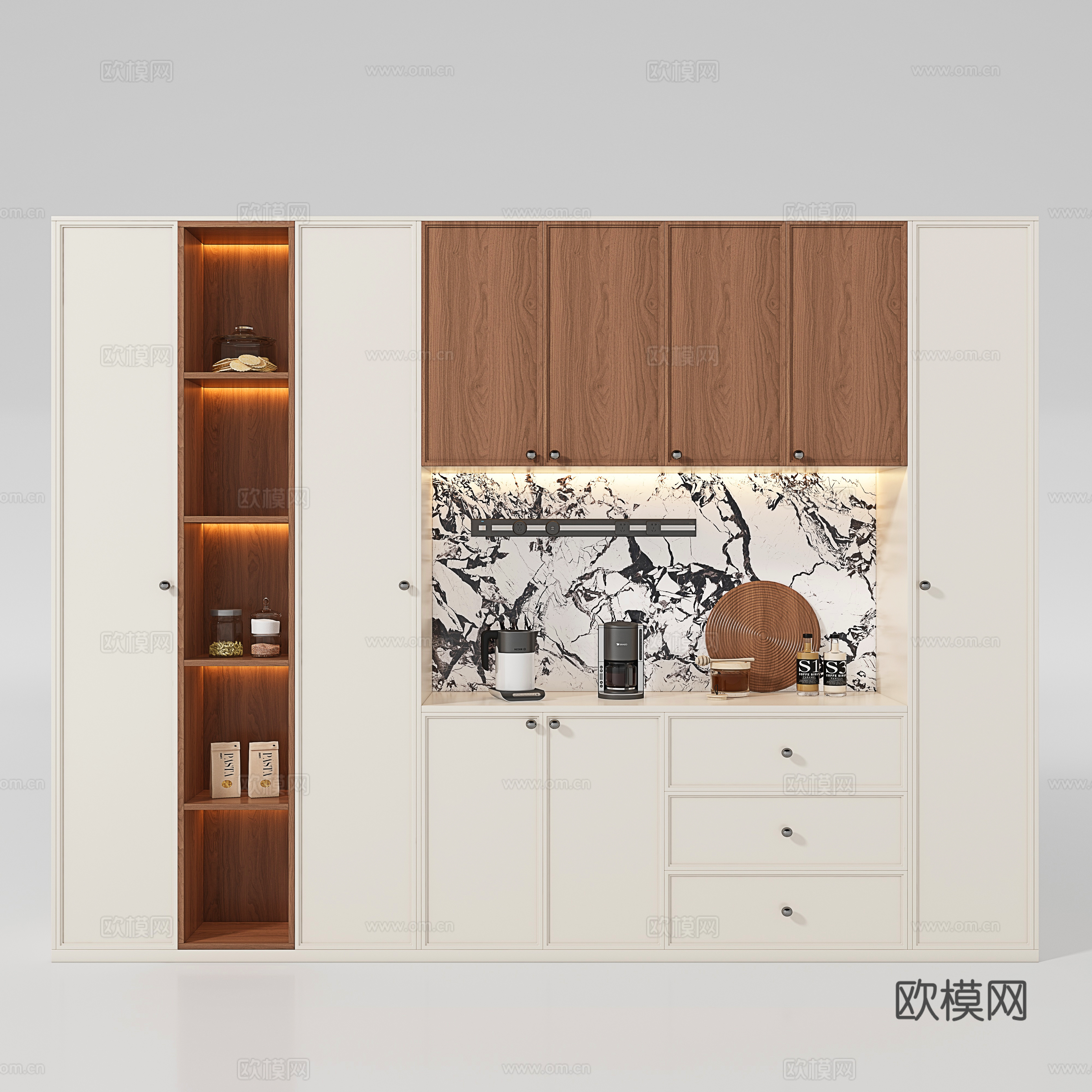 中古风酒柜 餐边柜3d模型