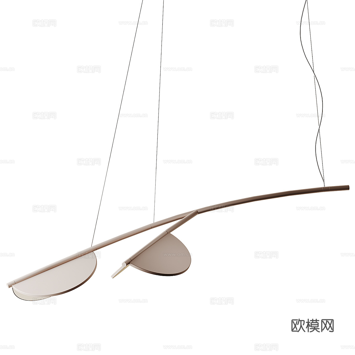 现代意式极简金属工艺吊灯3d模型
