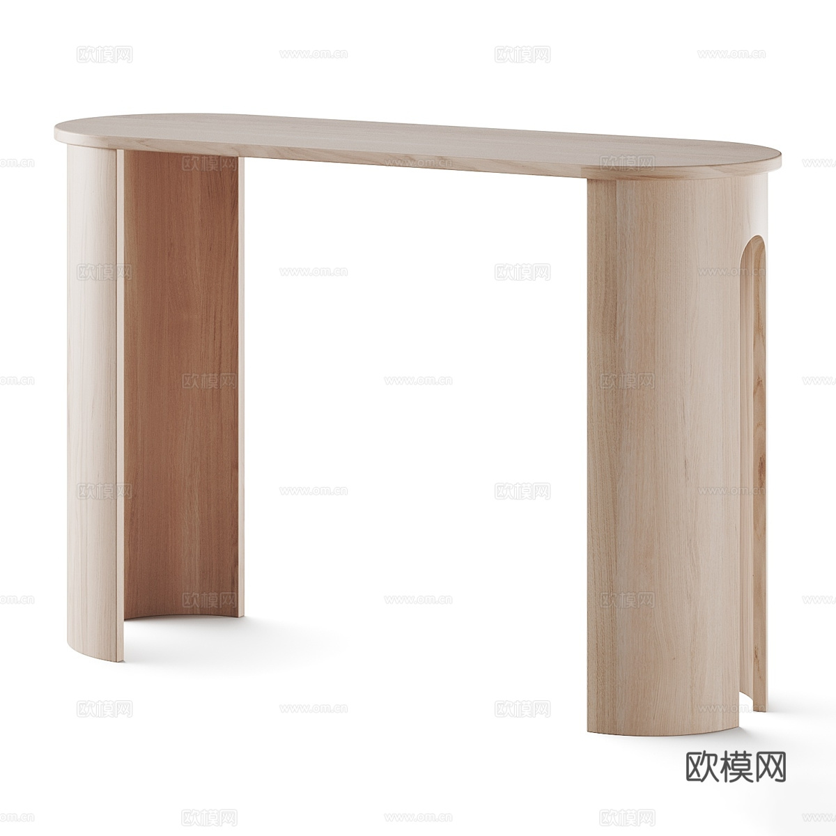 现代意式实木端景台 玄关桌3d模型