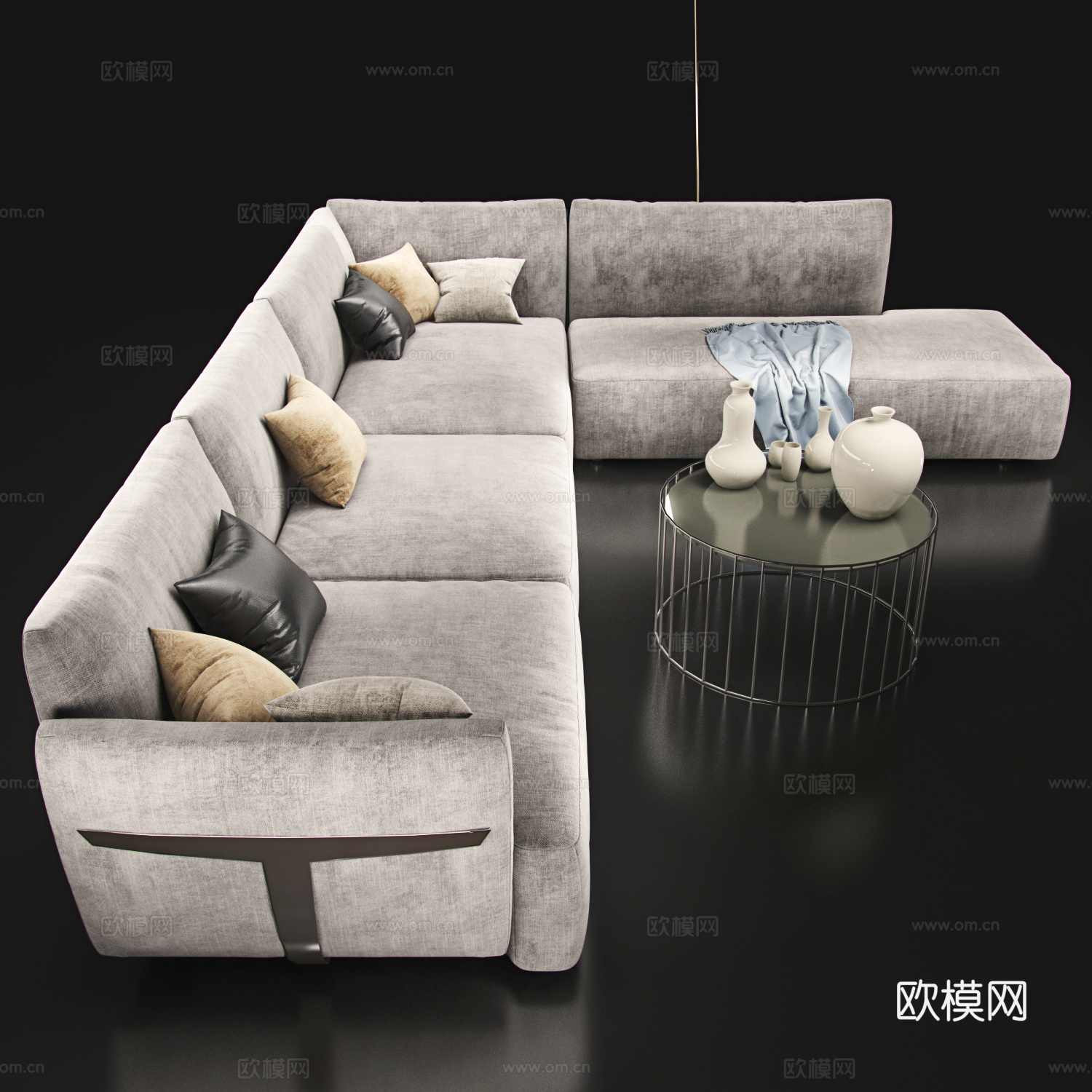 现代精致沙发茶几3d模型