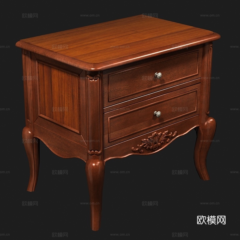 欧式床配套床头柜3d模型
