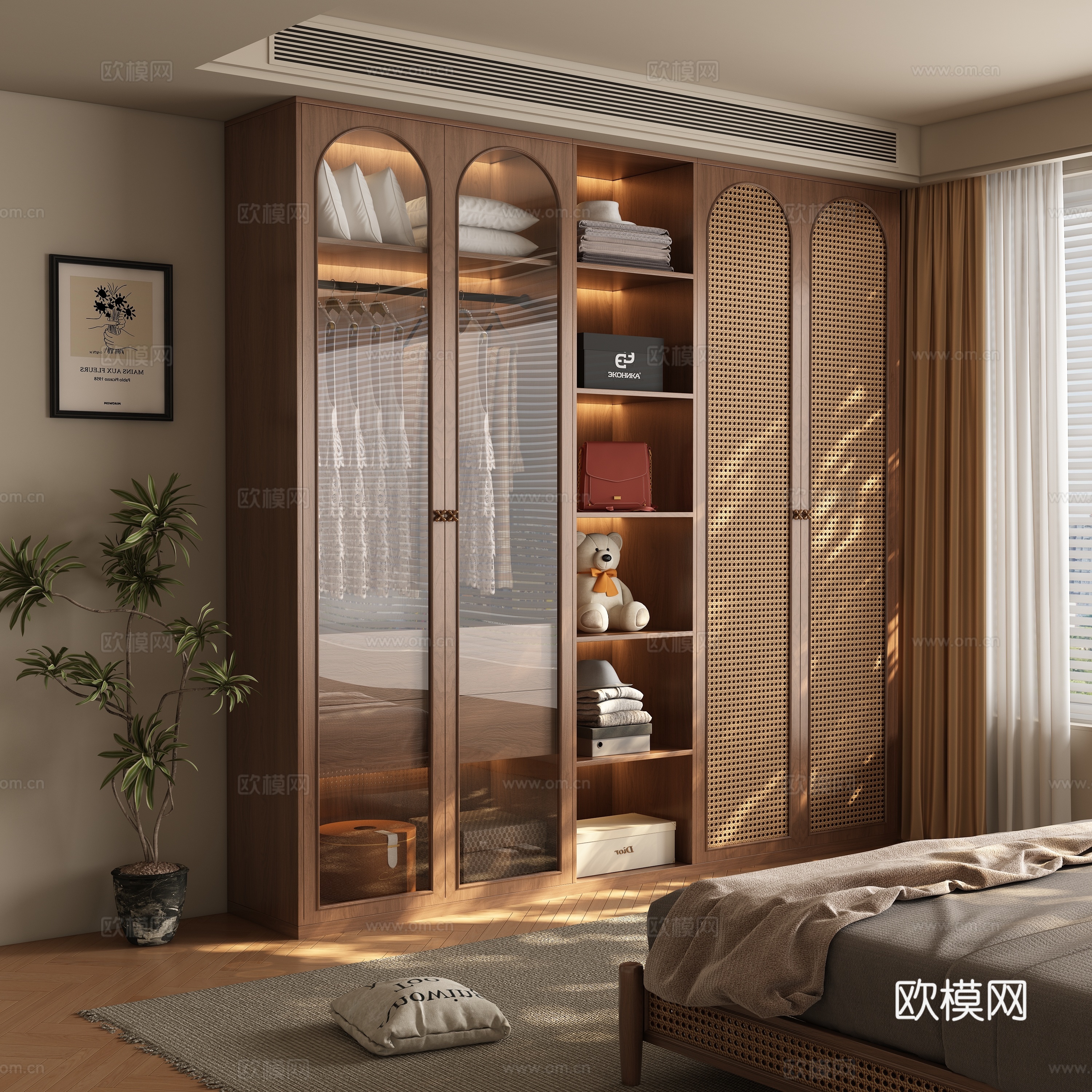 中古风衣柜3d模型