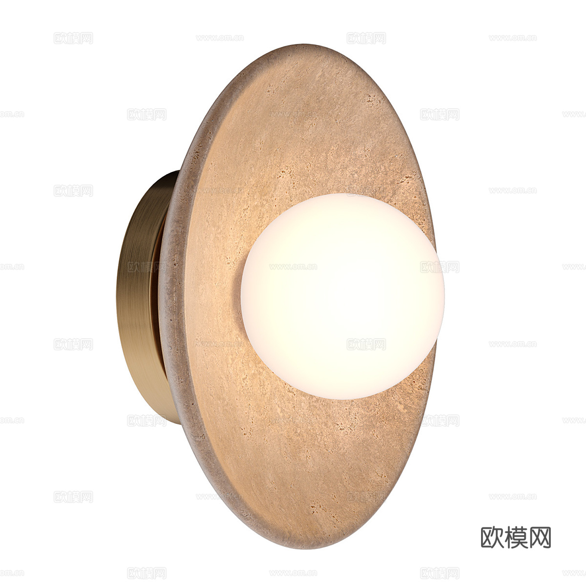 现代简约轻奢壁灯 壁灯 简约壁灯 灯 圆形壁灯3d模型