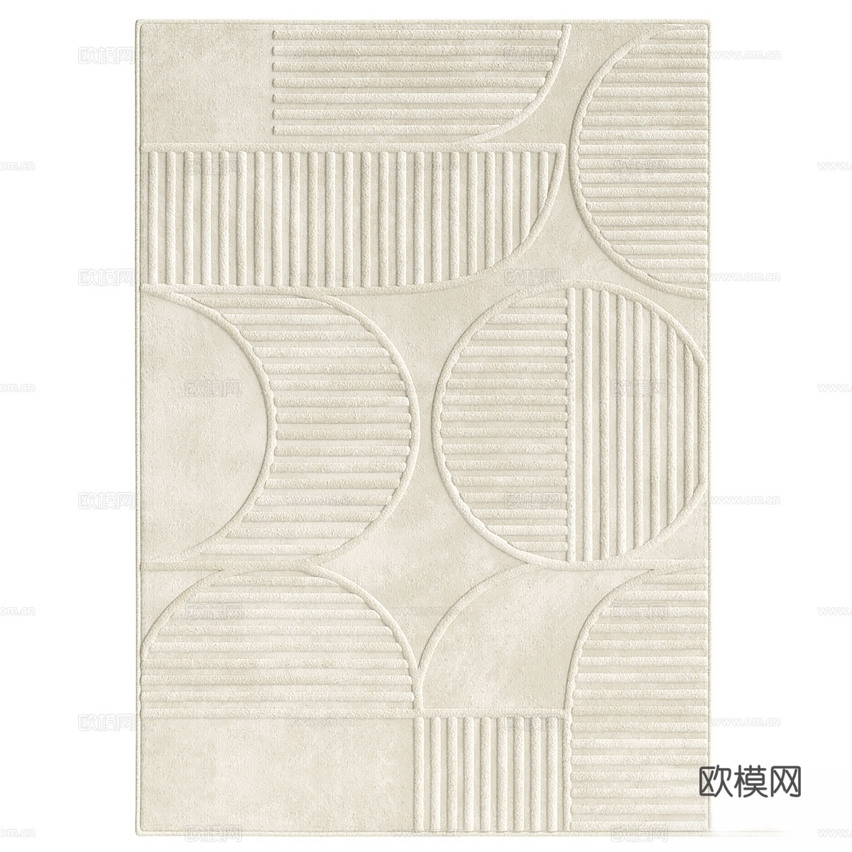 莲花莱奥地毯（米色）3d模型