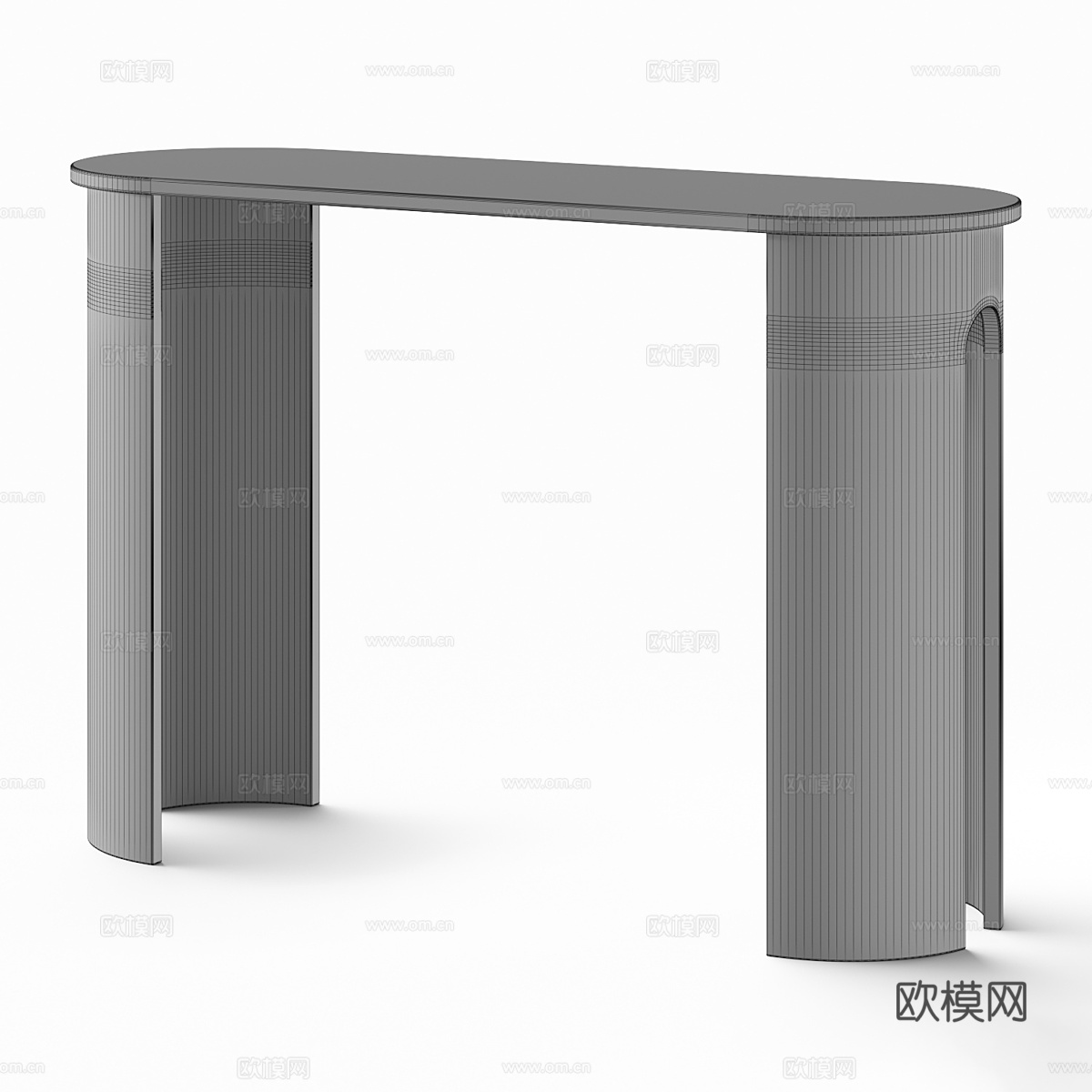 现代意式实木端景台 玄关桌3d模型