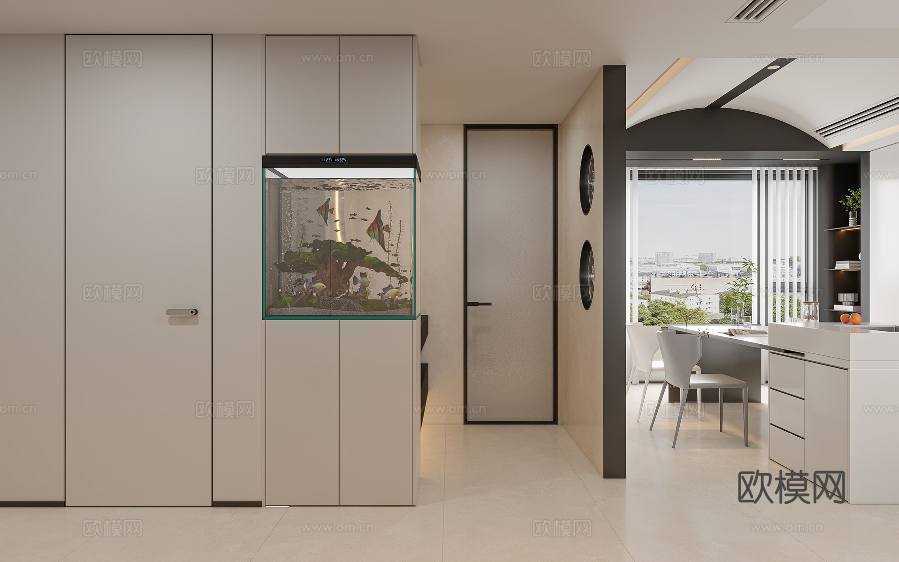 现代简约客餐厅3d模型