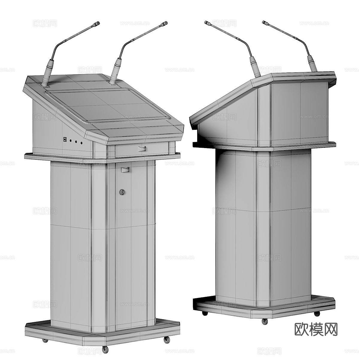 现代意式 Athena 互动式讲台3d模型