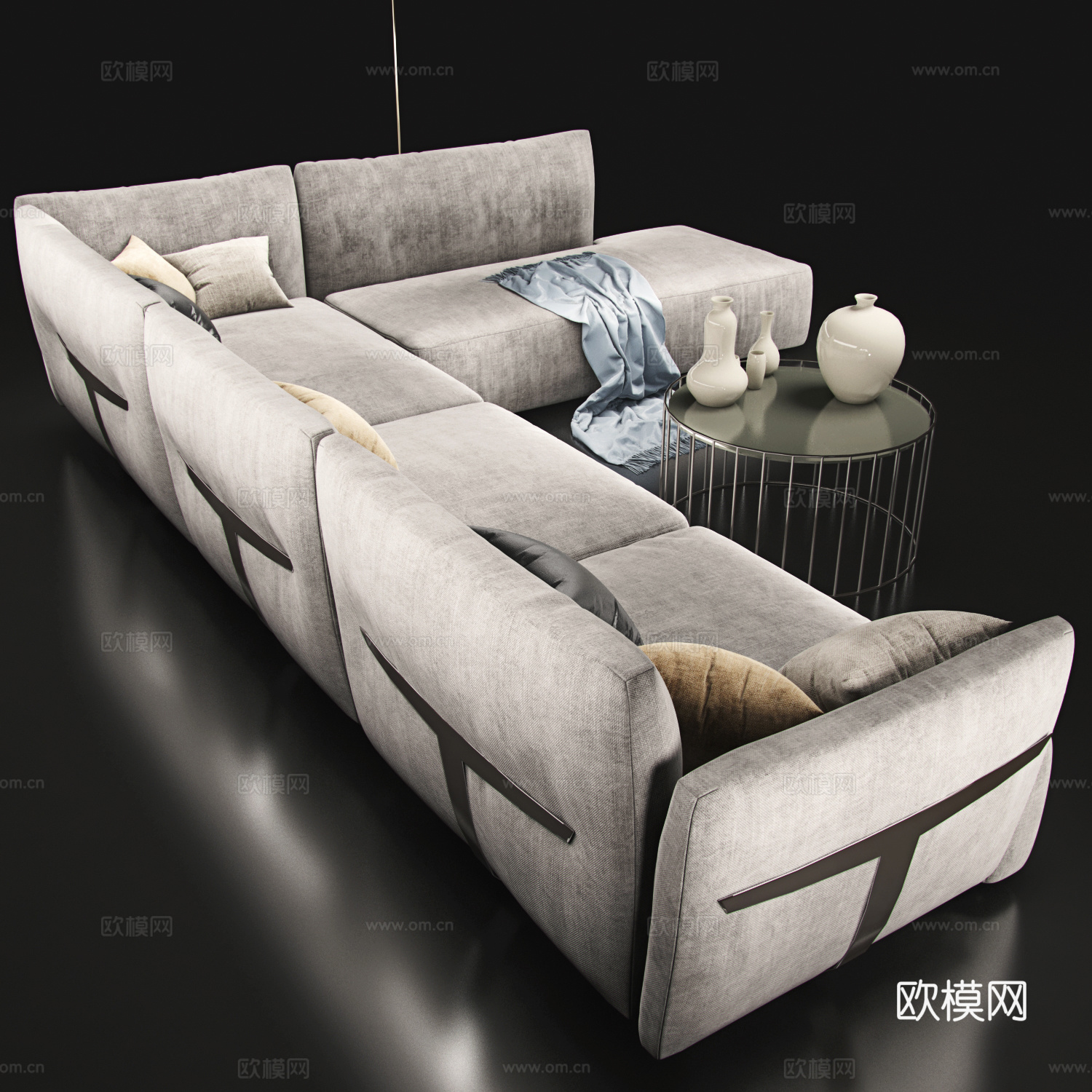 现代精致沙发茶几3d模型