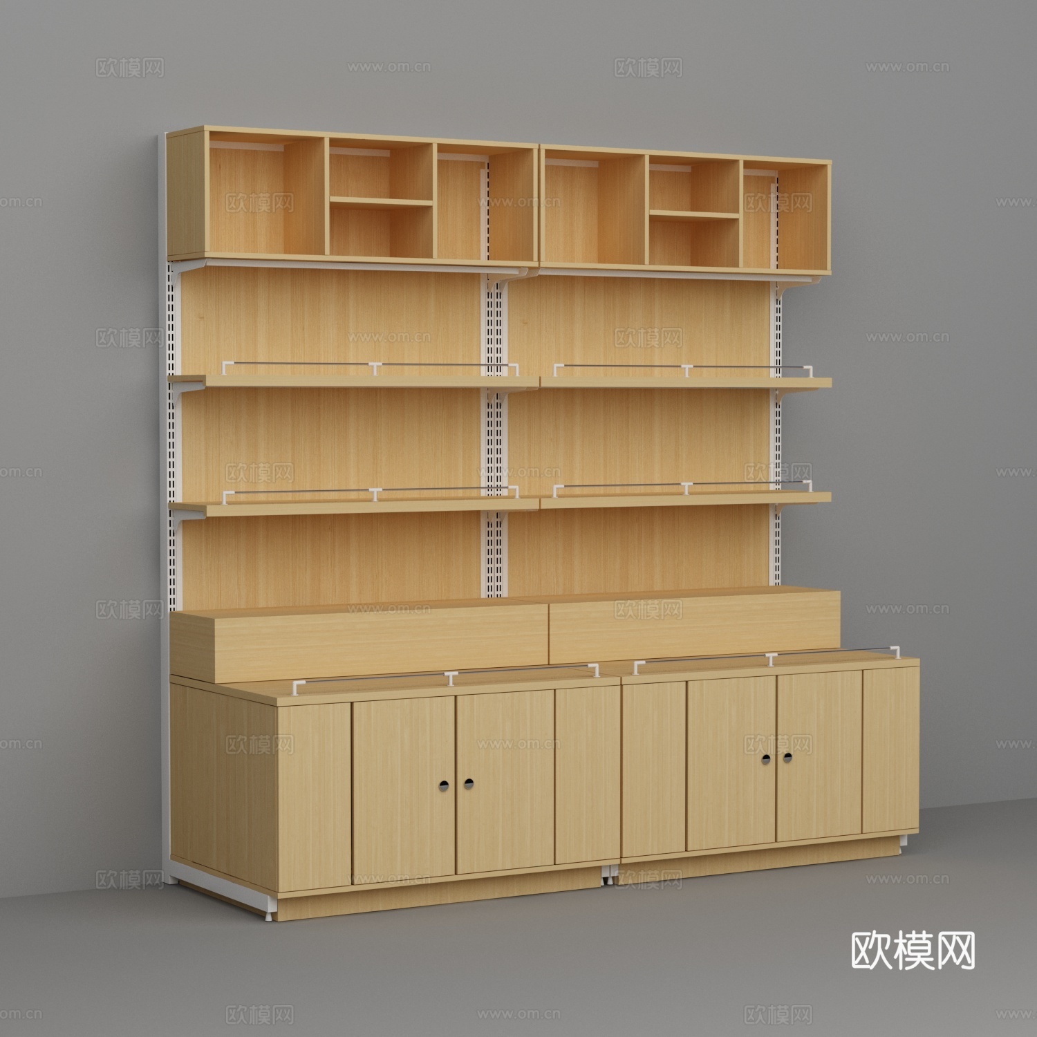 超市钢木鸡蛋靠墙货架3d模型