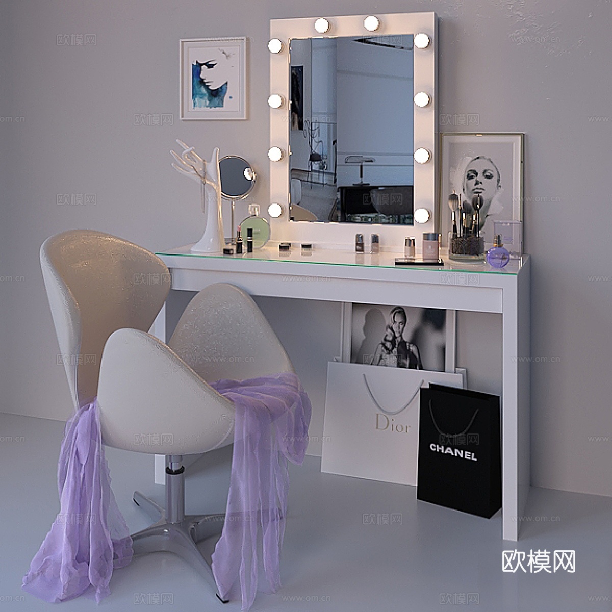 化妆镜3d模型