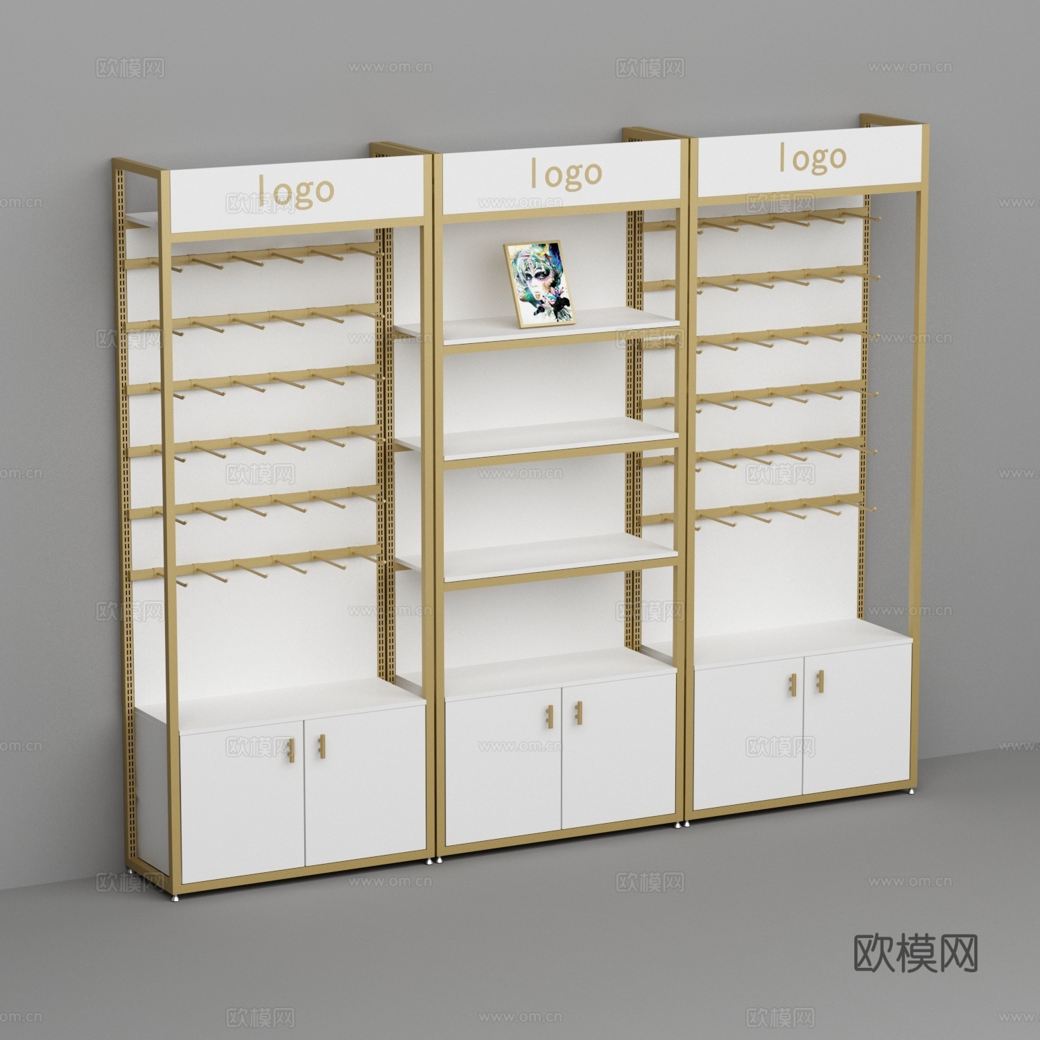 超市便利店文具店手机配件饰品店陈列架展示架3d模型