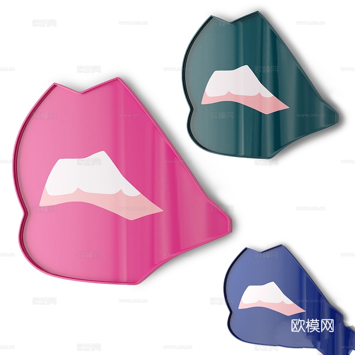墙面装饰 唇印 由安吉拉·克鲁西亚基·布莱姆设计3d模型