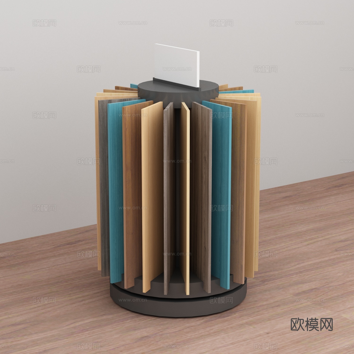 圆形木板展示架3d模型