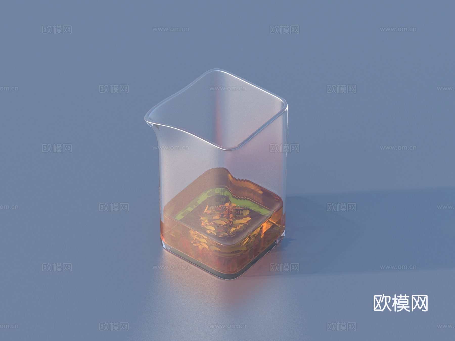 玻璃杯 茶水 花茶3d模型