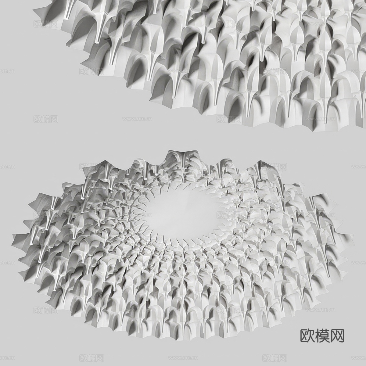穆卡纳斯。东部的穹顶是钟乳石3d模型