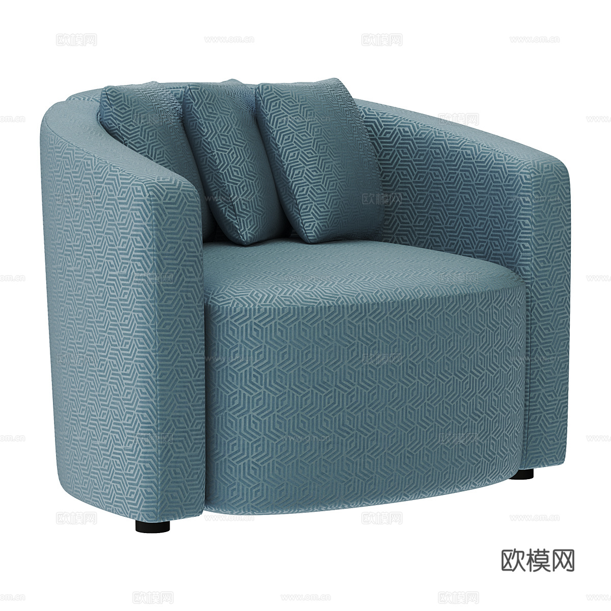 现代简约单人沙发 单人沙发 简约沙发 休闲沙发 蓝色沙发3d模型
