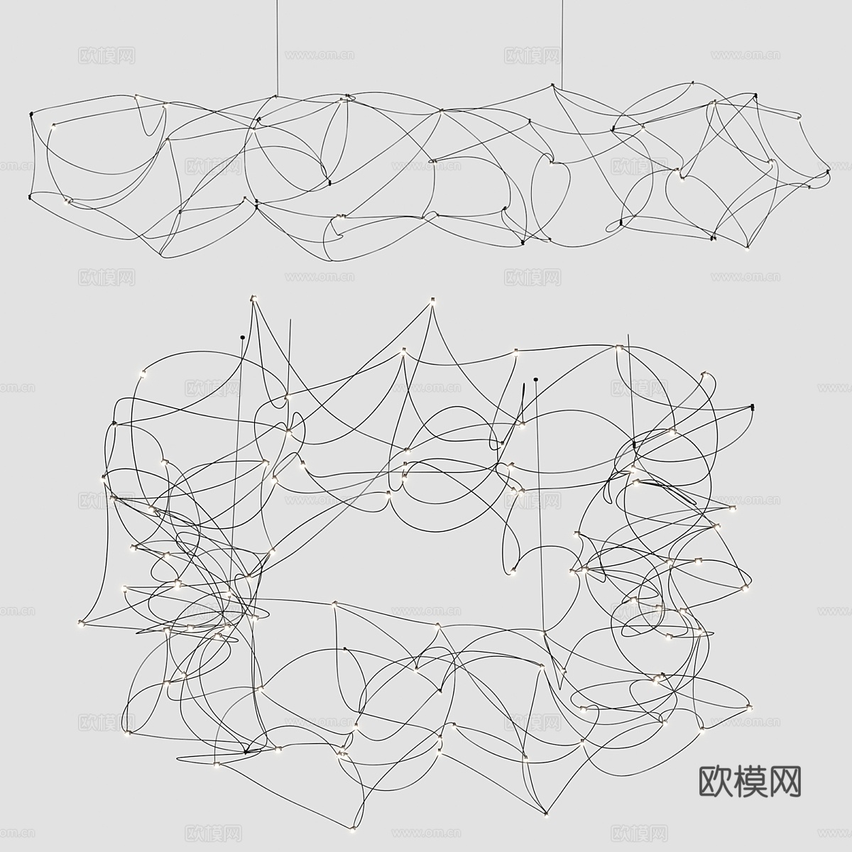 吊灯 Stellar Line + Sqr (Centers3d模型
