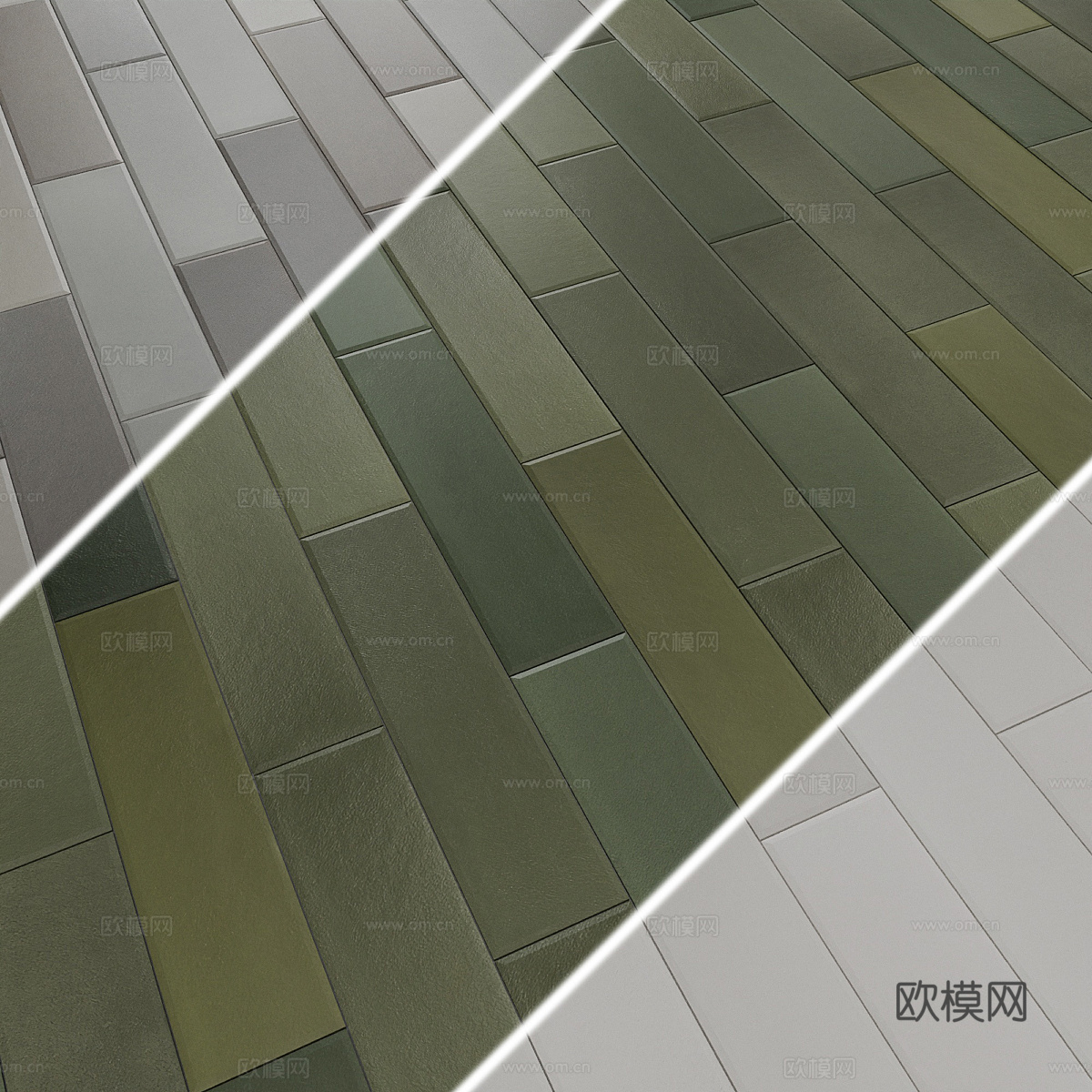新中式瓷砖 花砖 条砖3d模型