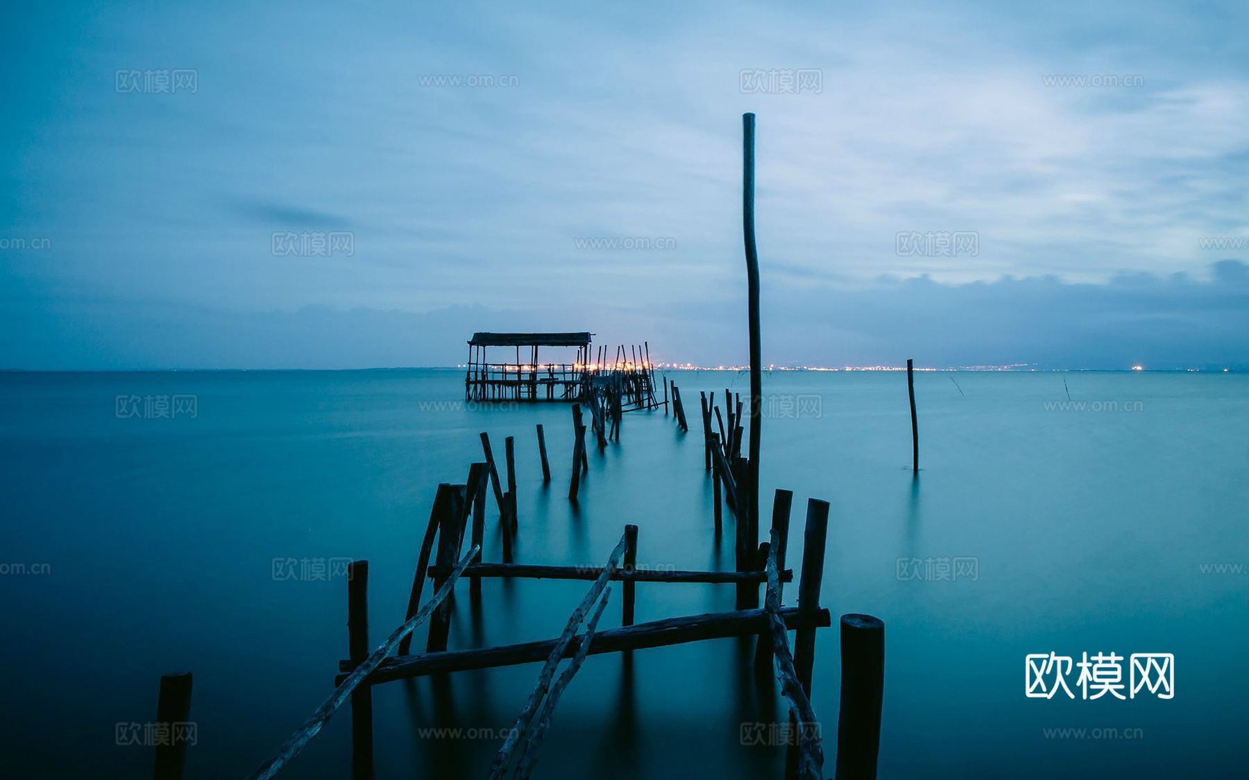 海边夜景 环境外景 自然风景 外景贴图