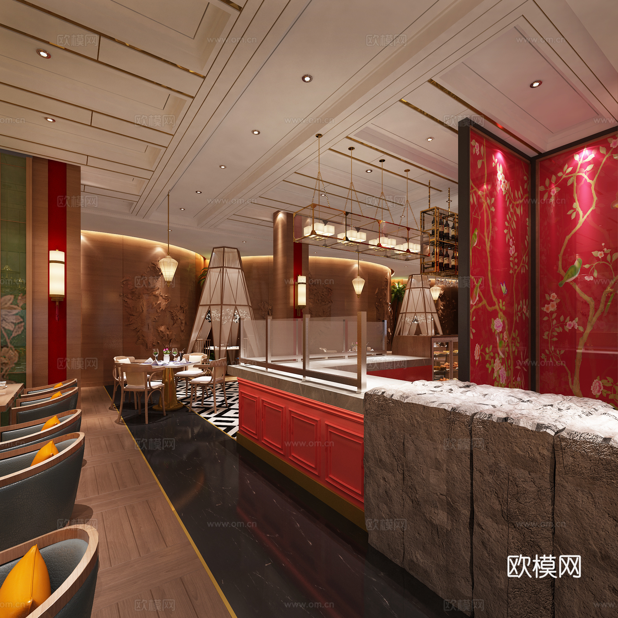 餐厅3d模型下载（渲染图3）