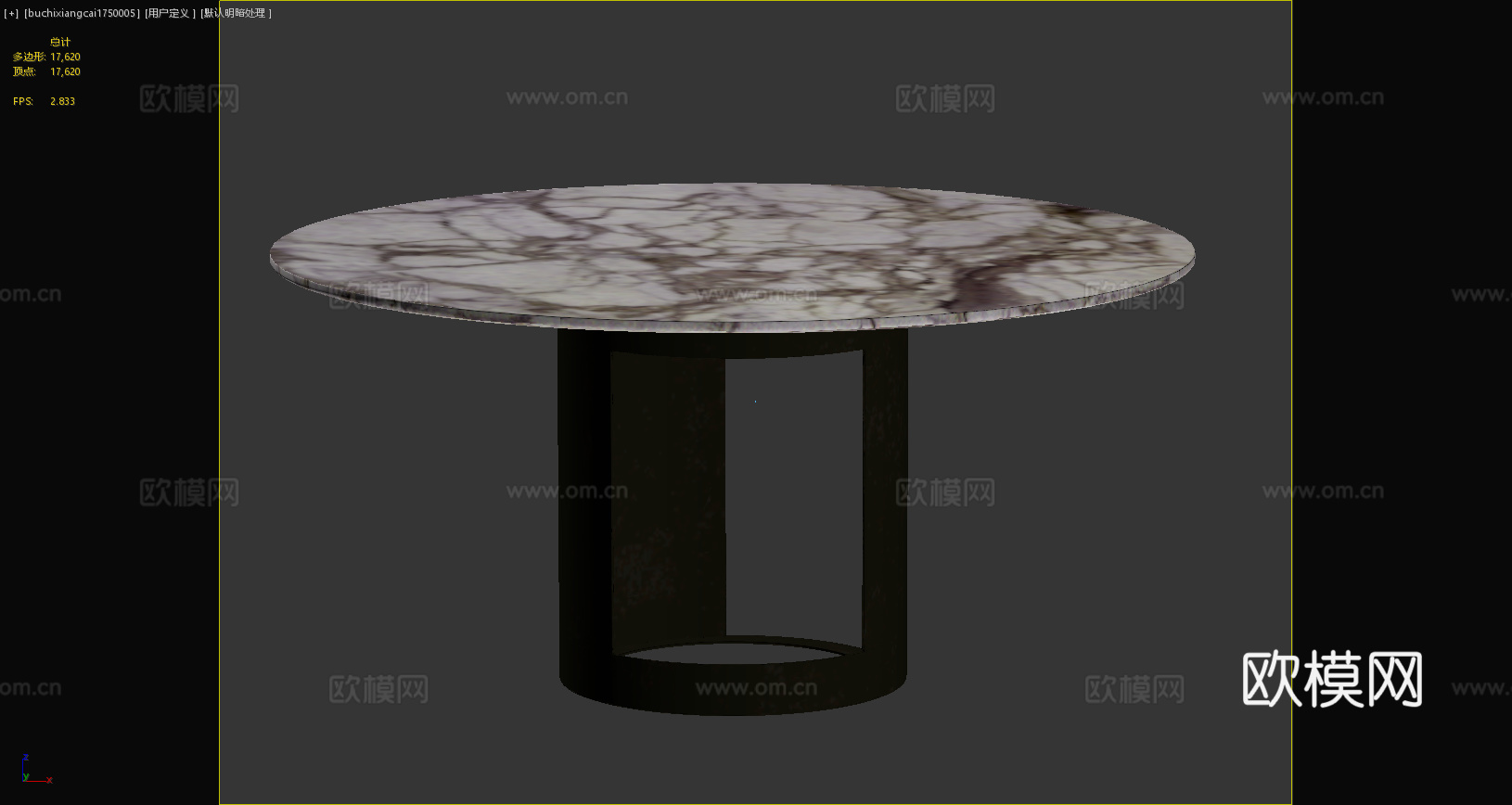现代餐桌大理石餐桌圆形餐桌3d模型
