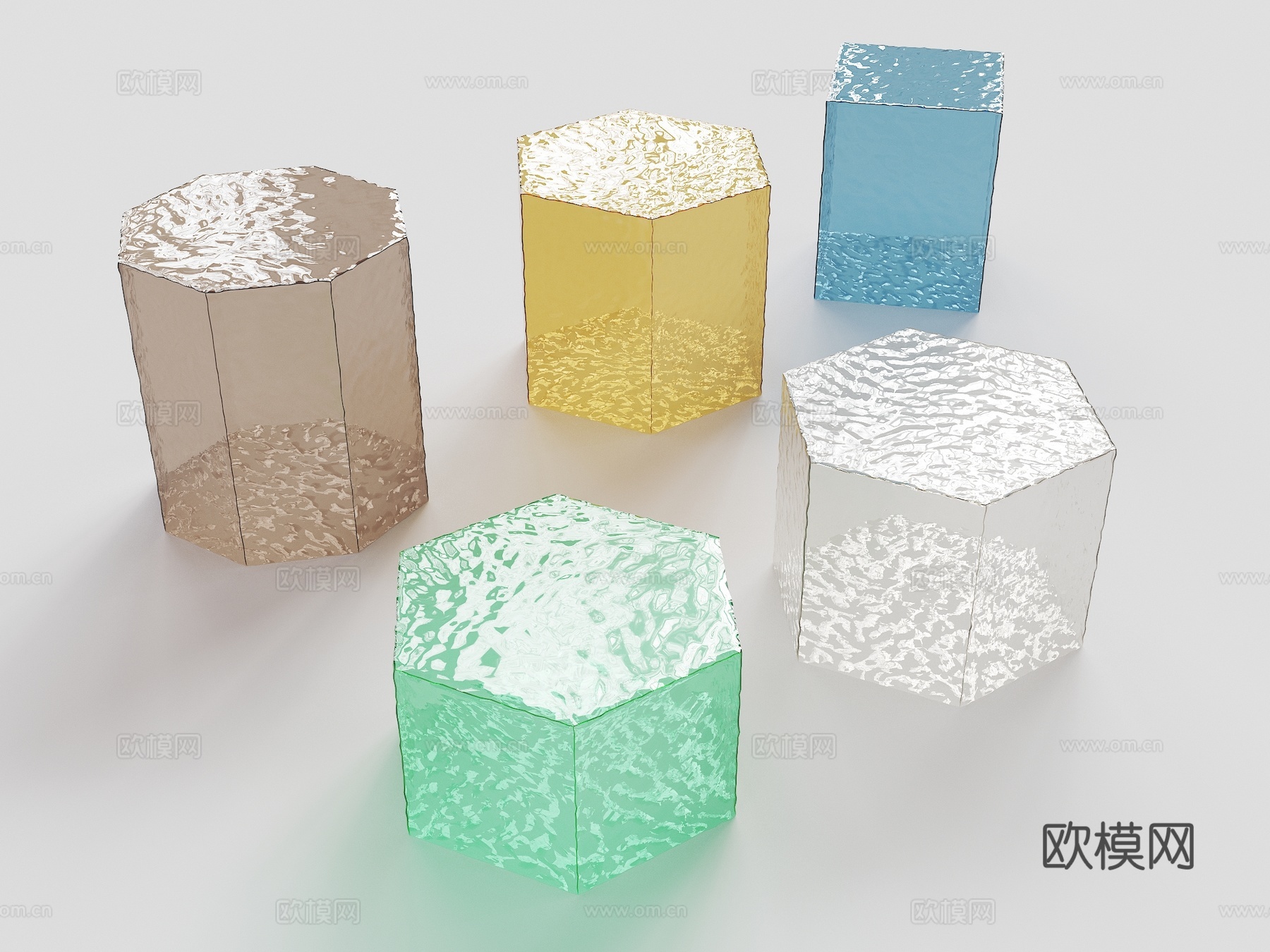 亚克力茶几 水波纹茶几 亚克力边几 亚克力桌凳 亚克力展台3d模型