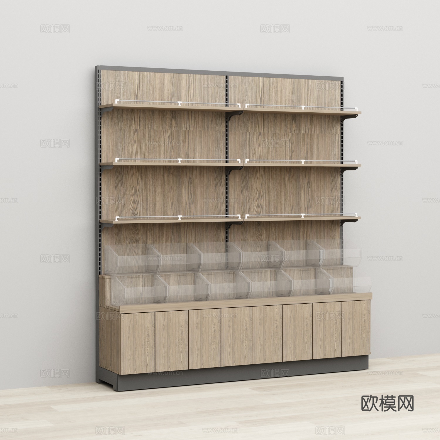 散称零食店单面货架3d模型