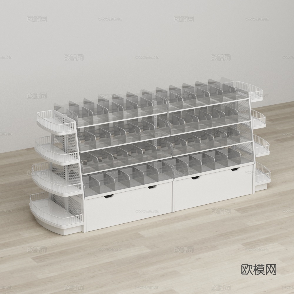 散称零食透明盒子赵一鸣中岛货架3d模型