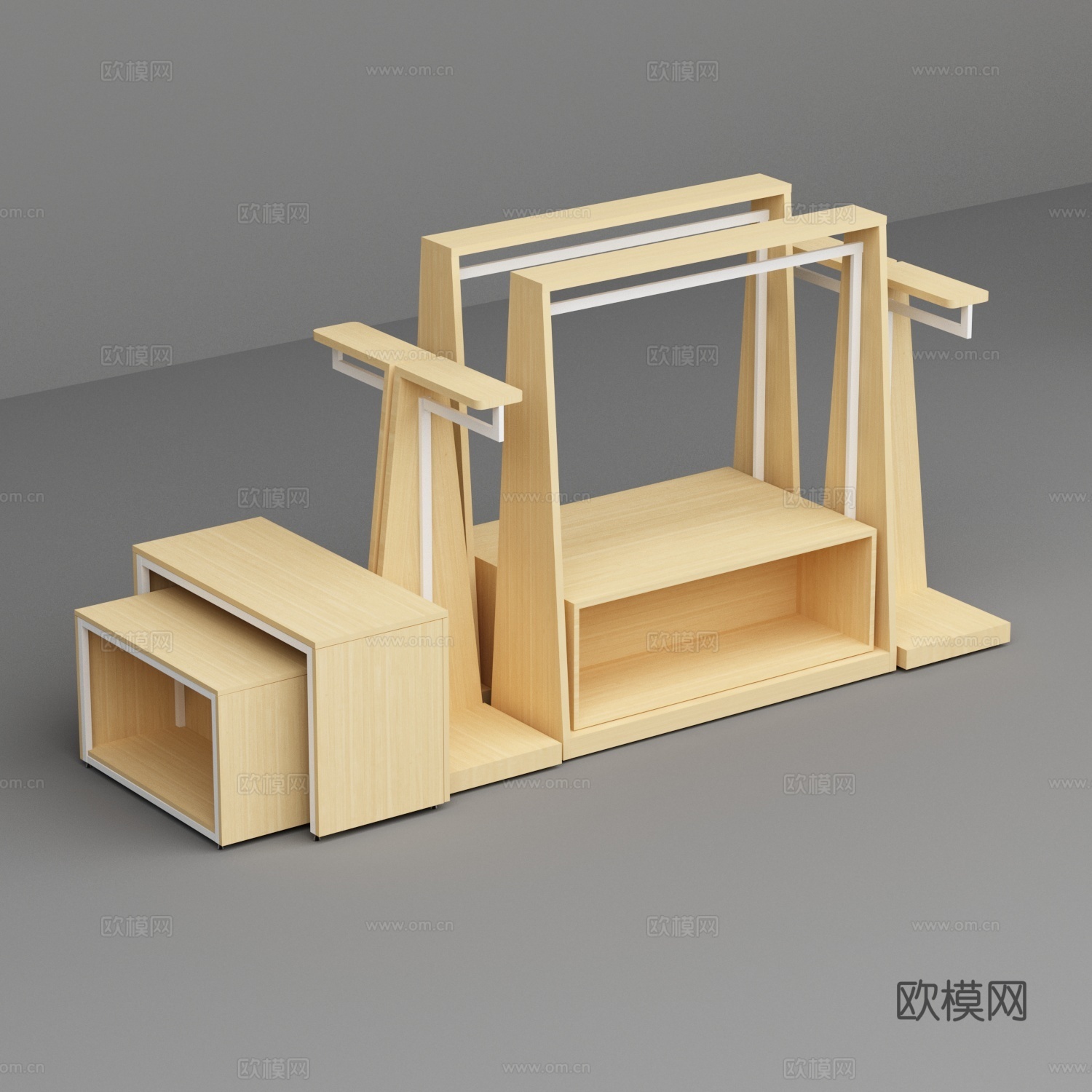 母婴店服装童装中岛货架3d模型