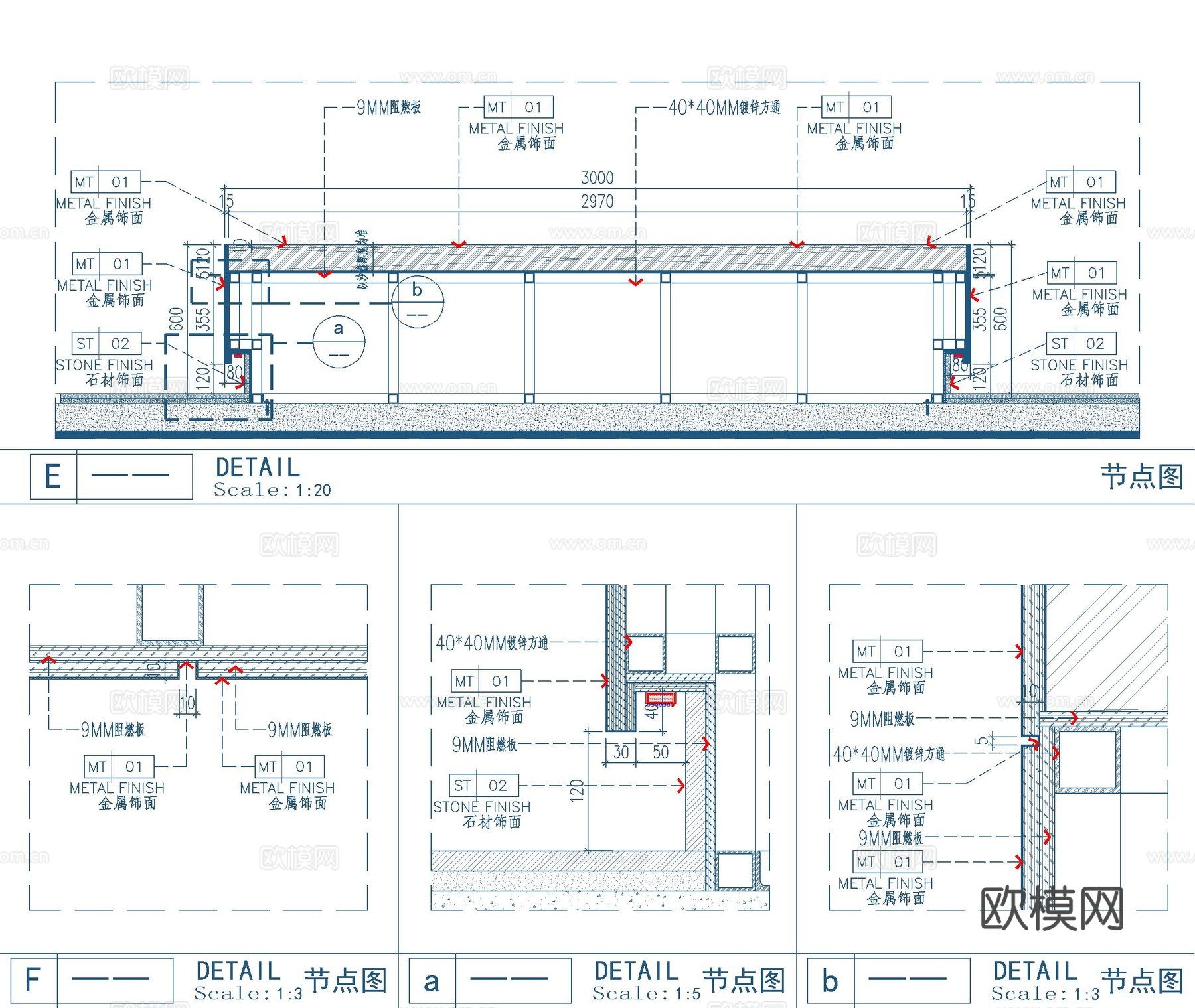 金属矩形沙盘cad施工图